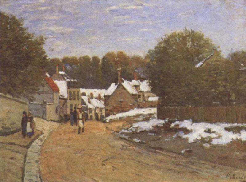 Alfred Sisley First Snow at Louveciennes oil painting picture